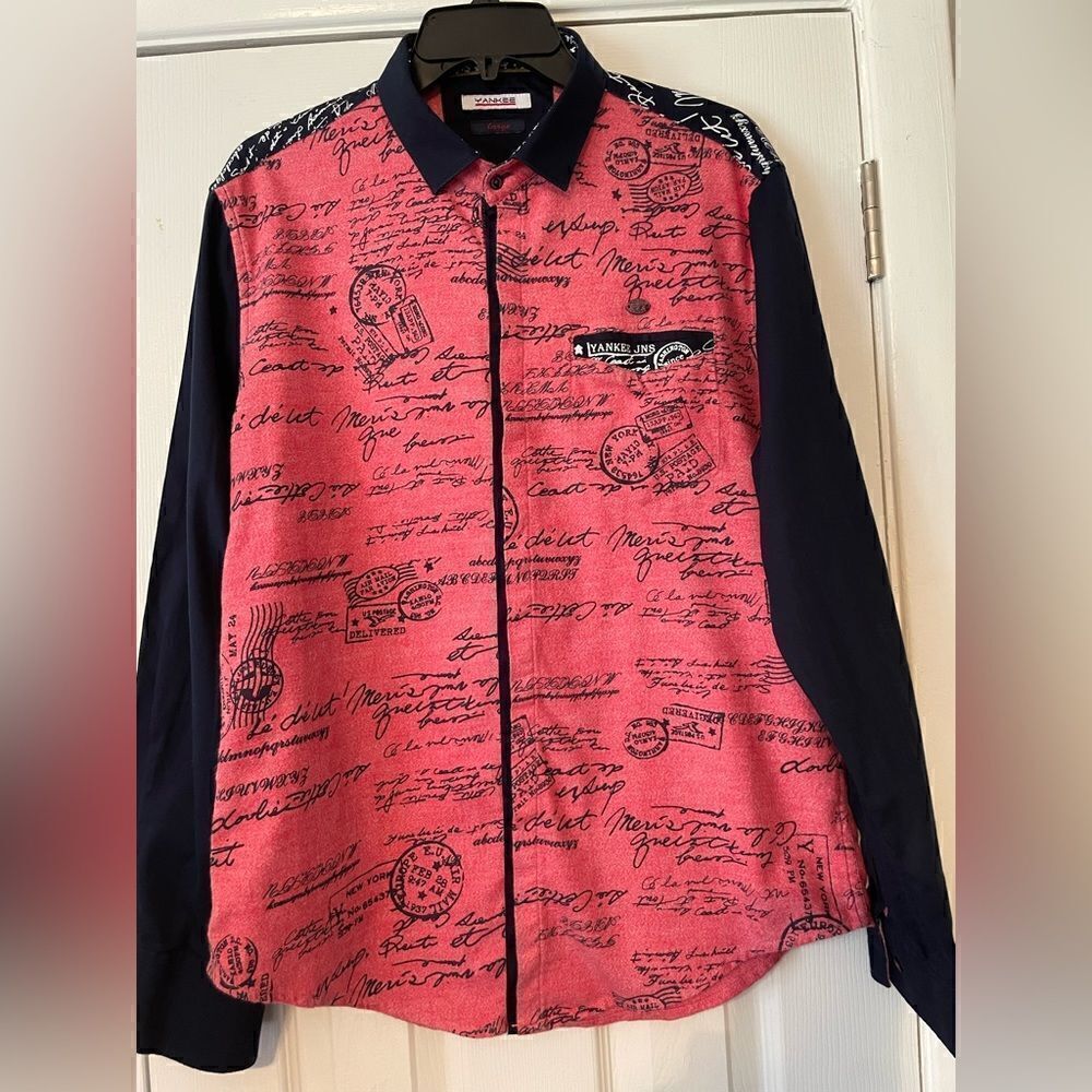 Yankees Homme Button Down Shirt Size Large